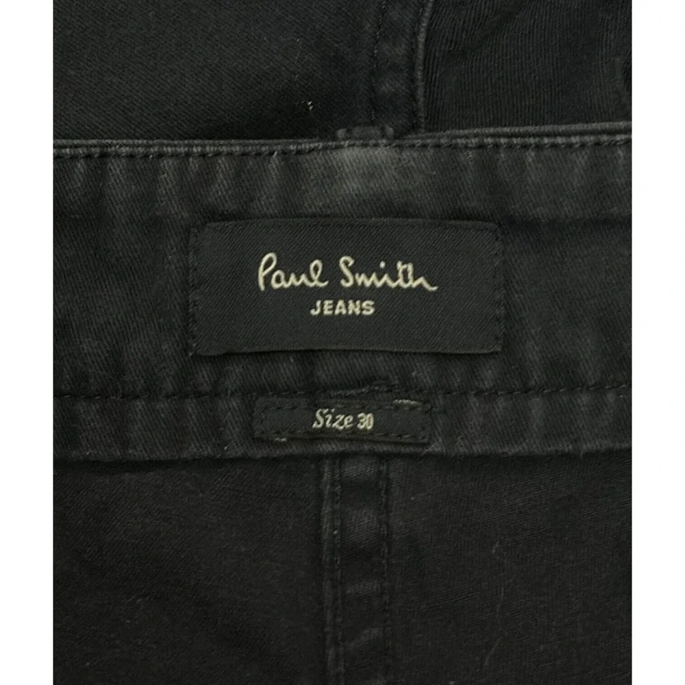 PAUL SMITH Chino Shorts Flat Front Button Fly Navy Blue Mid Rise Stretch Slim 30